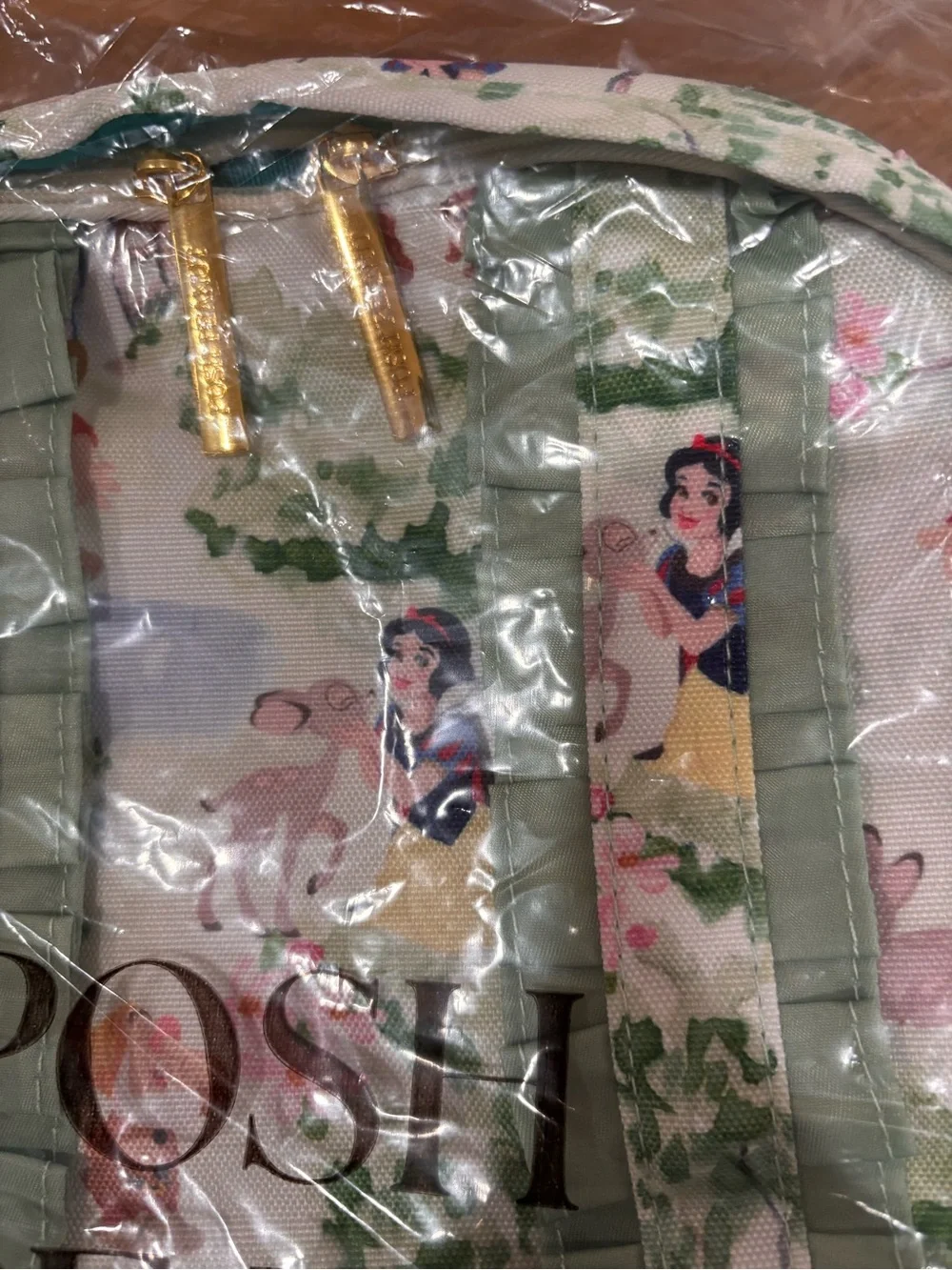 Posh Peanut Disney Snow White Print Backpack in Green and Cream